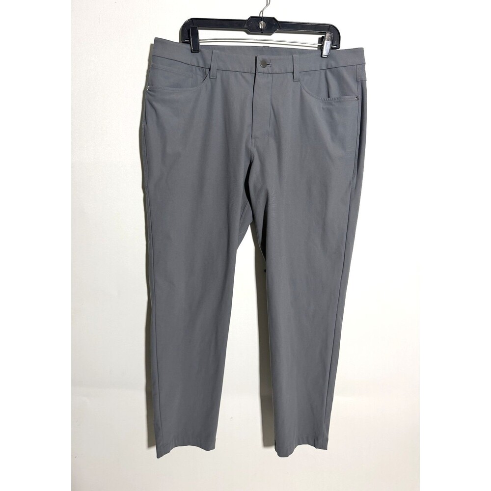 Lululemon Pants Mens 35  ABC Slim-Fit 5 Pocket Pant Gray Warpstreme 35X28 - Picture 4 of 11